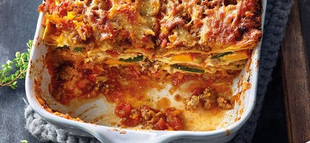 Kürbis-Hack-Lasagne mit Zucchini