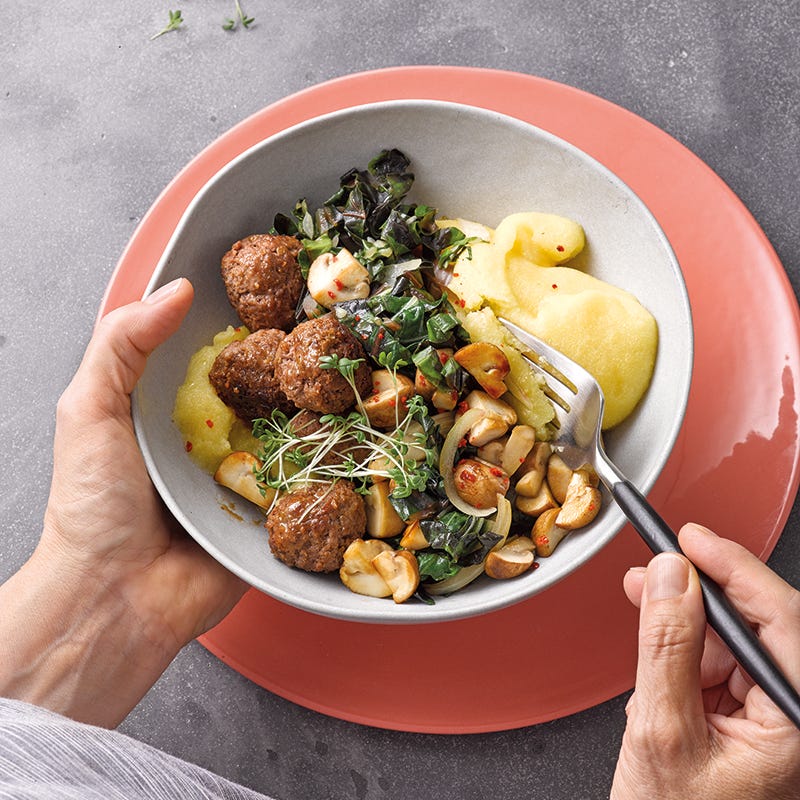 Foto van Polenta bowl met gehaktballetjes door WW