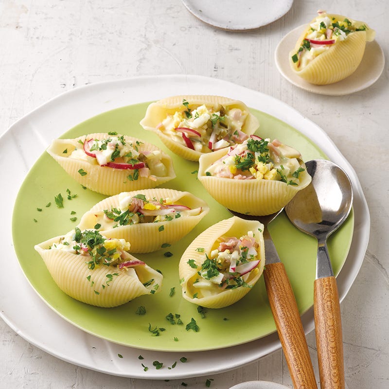 Foto van Gevulde pastaschelpen met eiersalade door WW