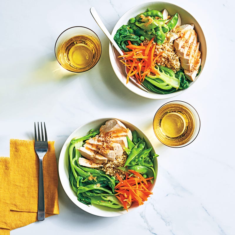 Photo of Chicken pak choi bowls with miso dressing by WW