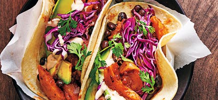 Jackfruit tacos with sriracha mayonnaise