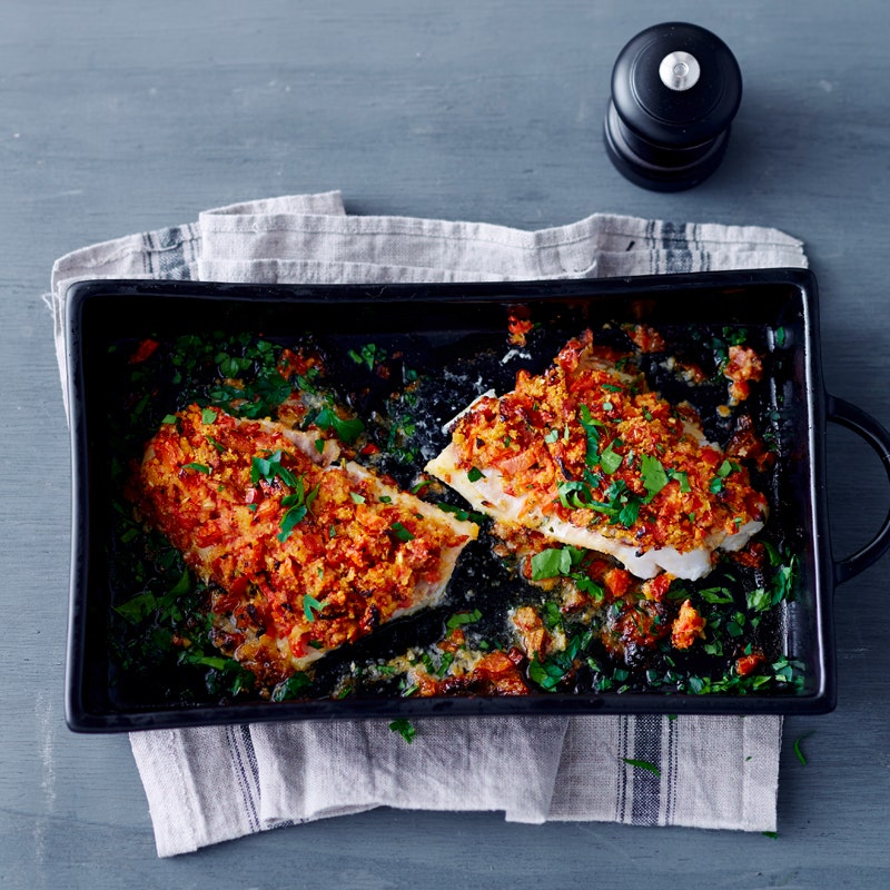 Rotbarschfilets mit Tomatenkruste