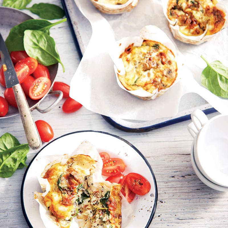 Mini-quiches quinoa, épinards et champignons