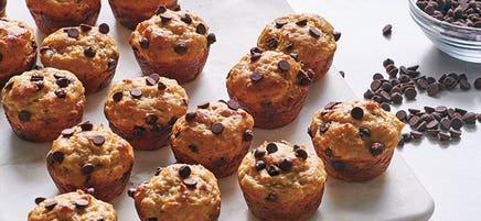 Banana choc-chip mini muffins