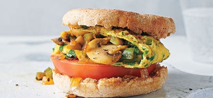Veggie omelette muffin