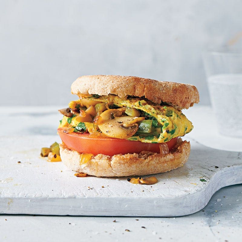 Vegie omelette muffin