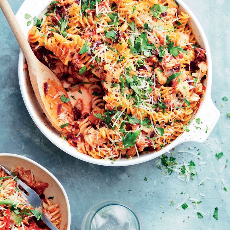 Pâtes au thon gratinées au parmesan