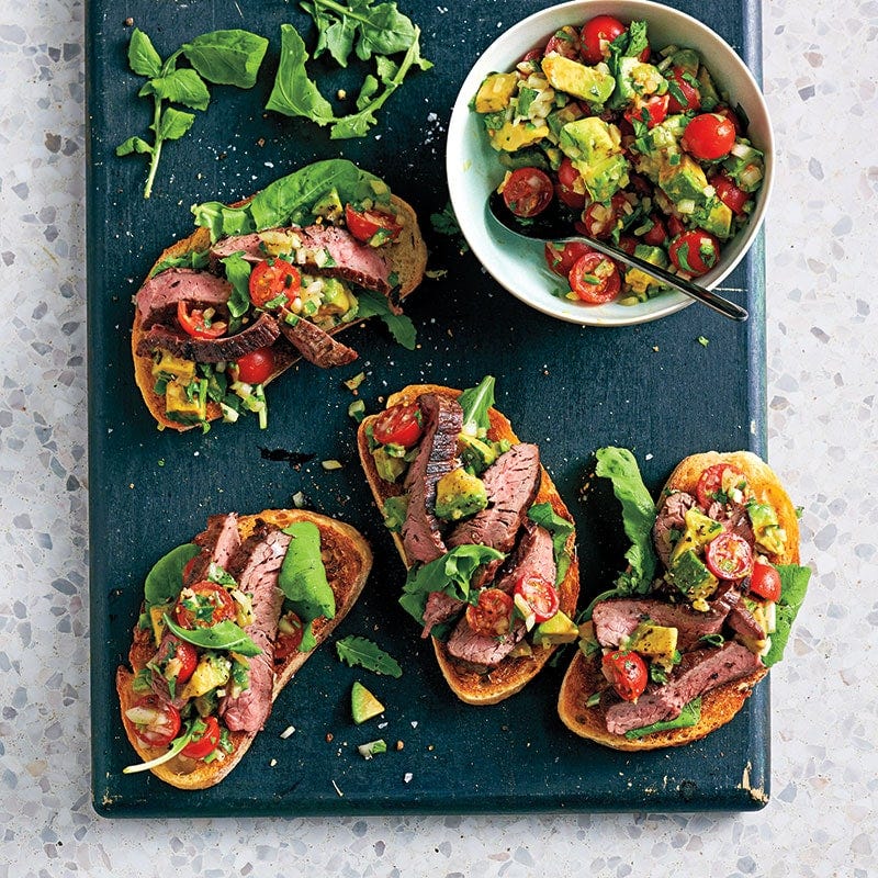 Steak and avocado sandwiches