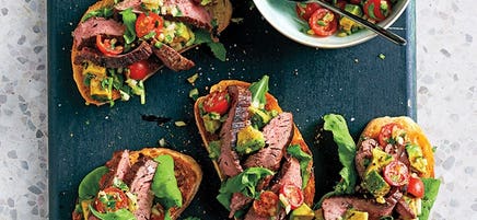 Steak and avocado sandwiches
