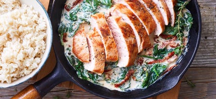 Turkey in garlic & Parmesan sauce
