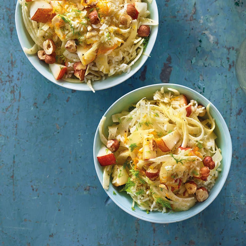 Fenchel-Reis-Salat mit Orangendressing