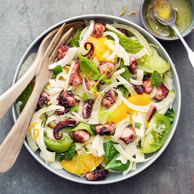 Photo de/du Salade de poulpe, fenouil-orange par WW
