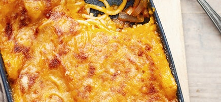 Gratin de pâtes aux courges et à l’estragon
