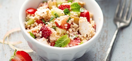 Taboulé à la rhubarbe et à la fraise