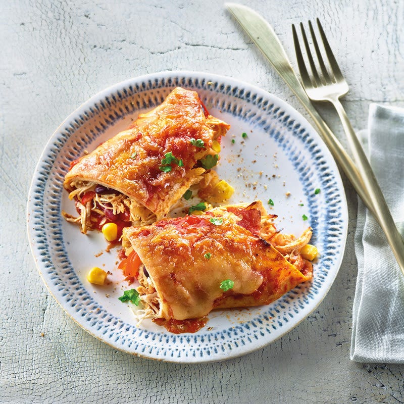 Pulled Chicken Enchiladas