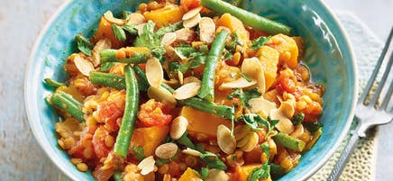 Kürbisdhal mit Mandeln