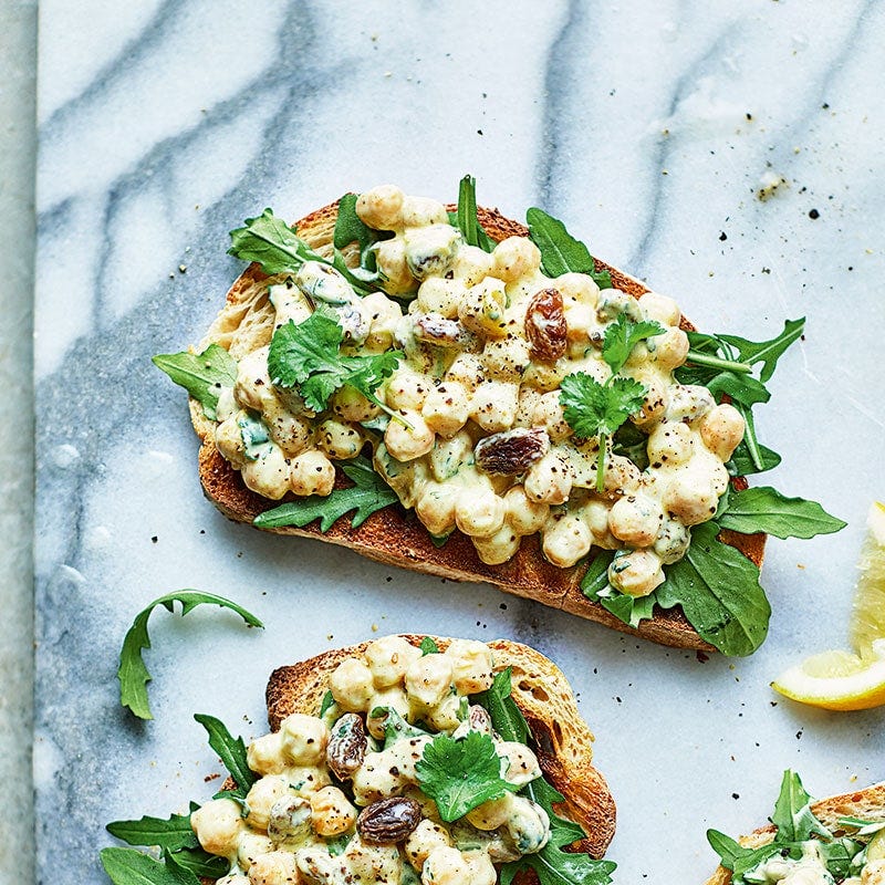 Chickpea open sandwich
