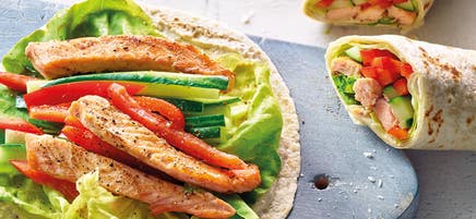 Wrap de saumon tiède