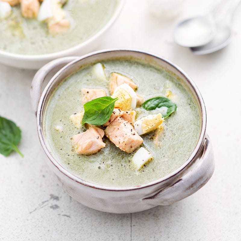Photo de/du Soupe d'épinards à l'œuf et au saumon par WW