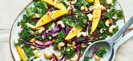 Kale, mango and cashew salad
