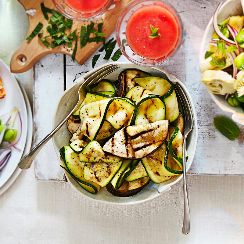 Eggplant and zucchini salad