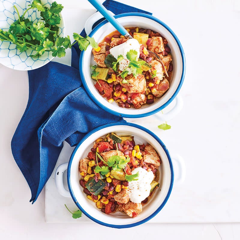 Chili-Chicken-Bowl mit Bohnen
