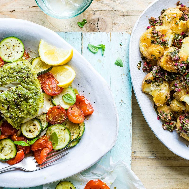 Photo of Pesto fish parcels & smashed potatoes with chimichurri by WW