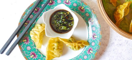 Turkey and bok choy dumplings