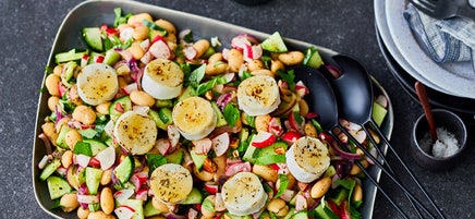 Bohnen-Radieschen-Salat mit Ziegenkäse