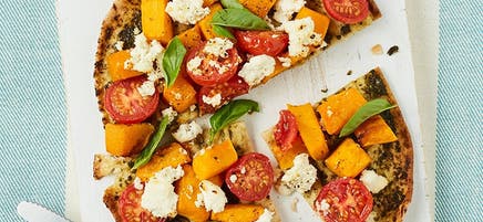 Roasted pumpkin & ricotta pizzas