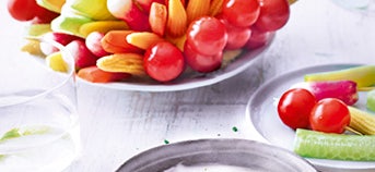 Hérisson de légumes croquants et son dip