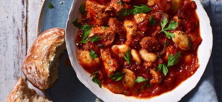 Chicken, butter bean & chorizo stew