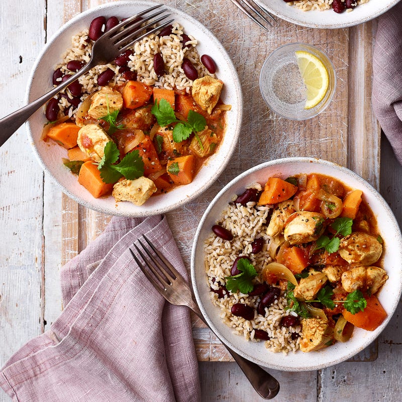 Photo of Caribbean-style sweet potato & chicken curry by WW