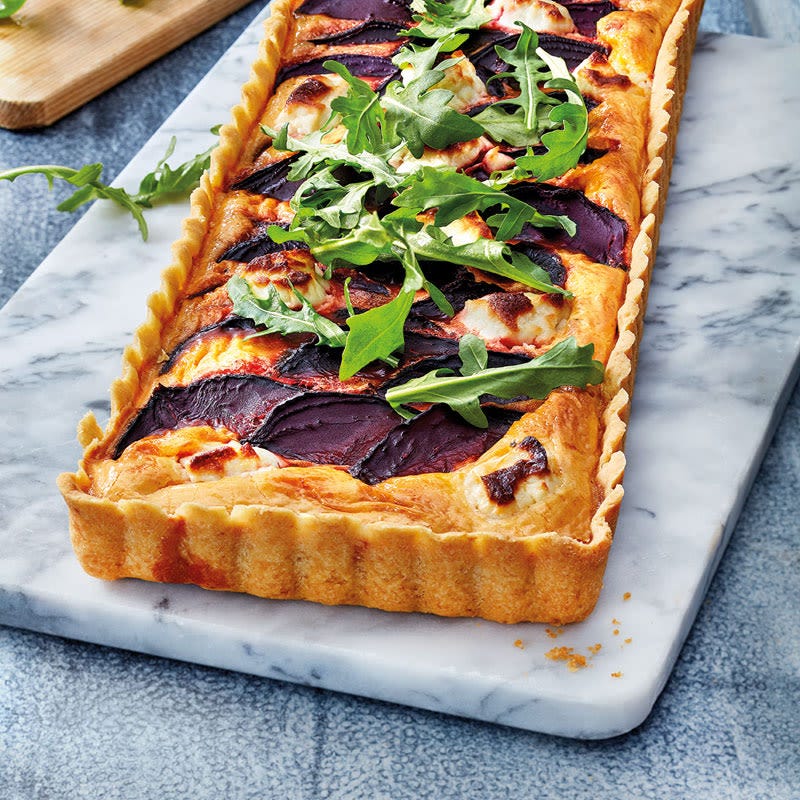 Rote-Bete-Tarte mit Ziegenkäse