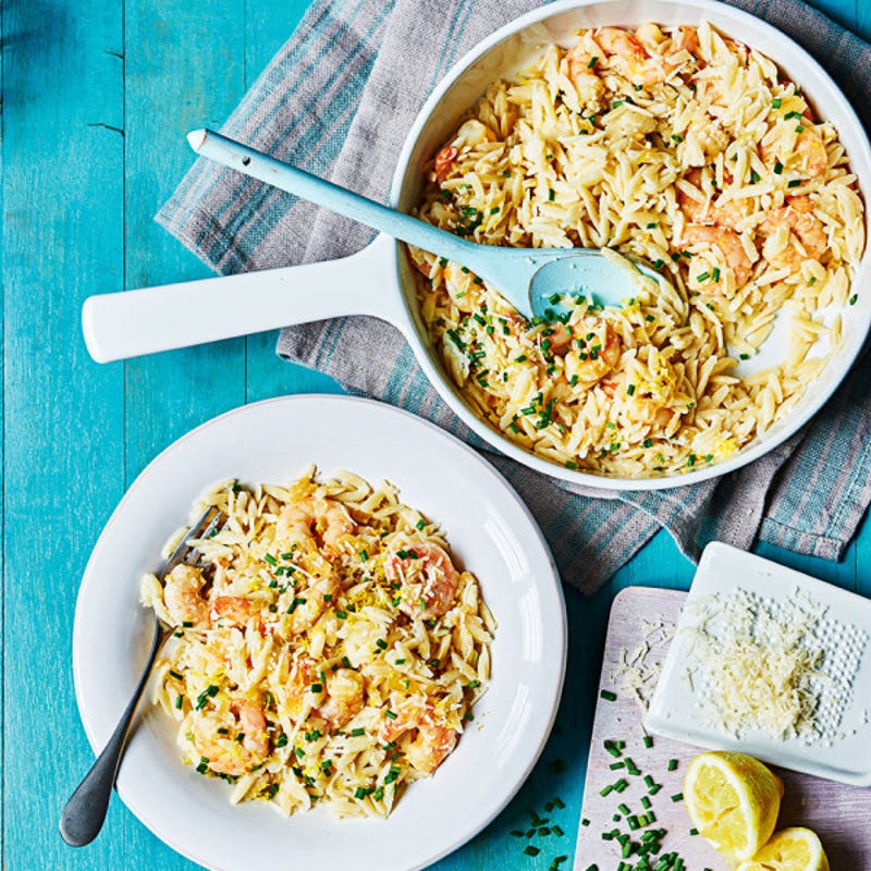 Photo de/du Risotto à l'orzo avec gambas et citron par WW