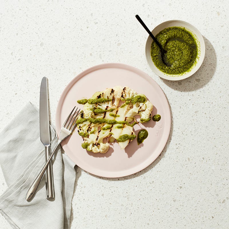 ViktVäktarna - Grillad blomkålsstek med pesto