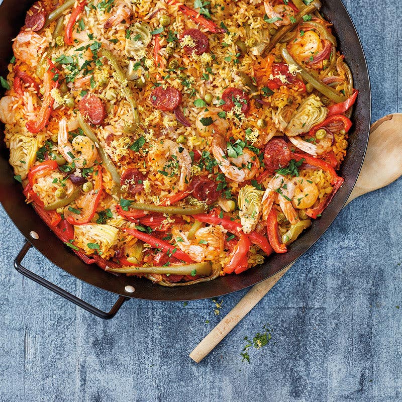 Garnelen-Paella aus dem Ofen