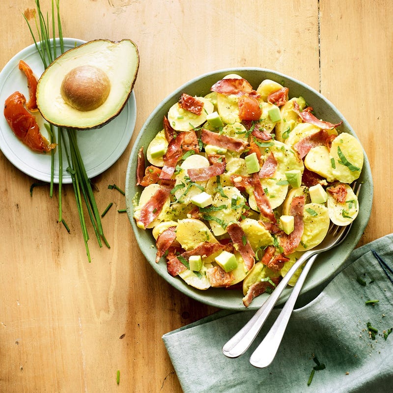 Salade de pommes de terre, anchois et avocat