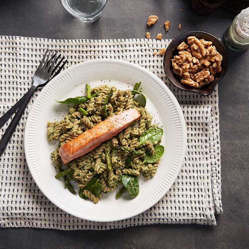 ViktVäktarna - Lax med pasta och krämig bönpesto