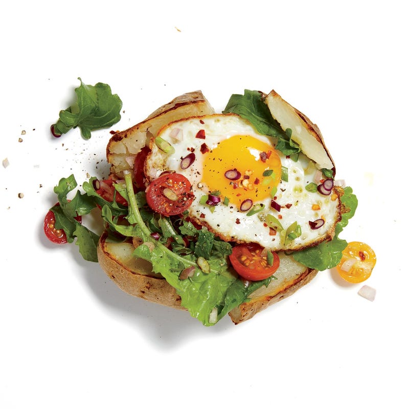Photo of Fried eggs & rocket jacket potatoes by WW