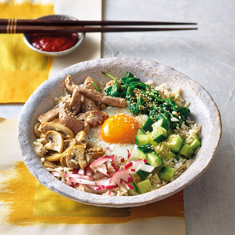 Bibimbap mit Schweinefilet