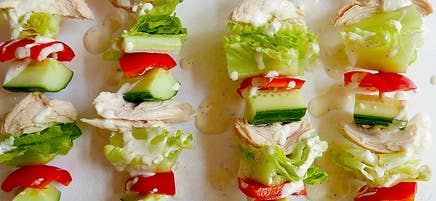 Greek salad kebabs