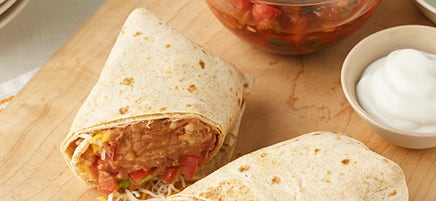 Refried bean burrito