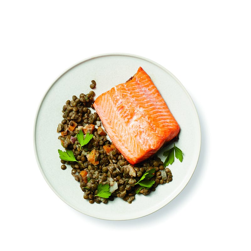 Photo de/du Saumon croustillant aux lentilles par WW