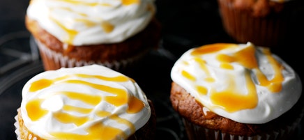 Pumpamuffins med färskosttäcke