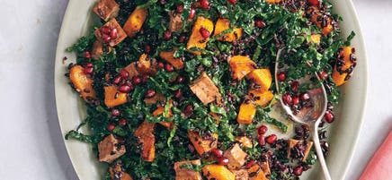 Salade de riz noir au tofu et à la courge