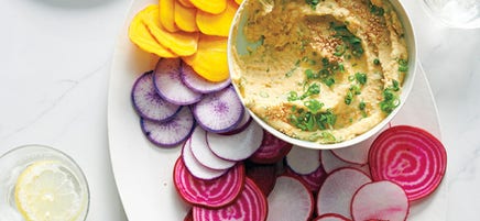 Miso Hummus with Veggie Chips
