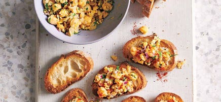 Chickpea-Lemon Bruschetta