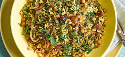 Mejadra (green lentil rice)