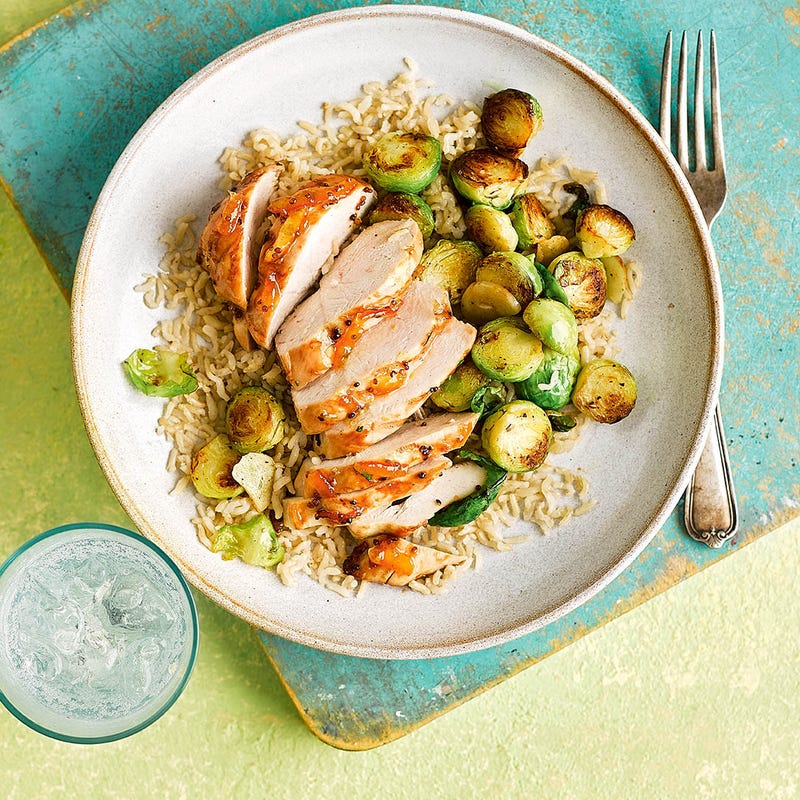 Photo of Spiced marmalade chicken with brussels sprouts by WW